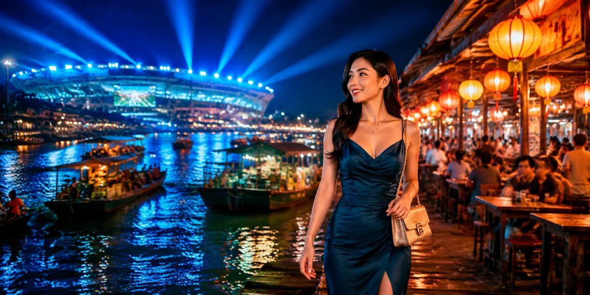 Người dùng tại Cần Thơ xem phân tích kèo trên điện thoại tại chợ đêm