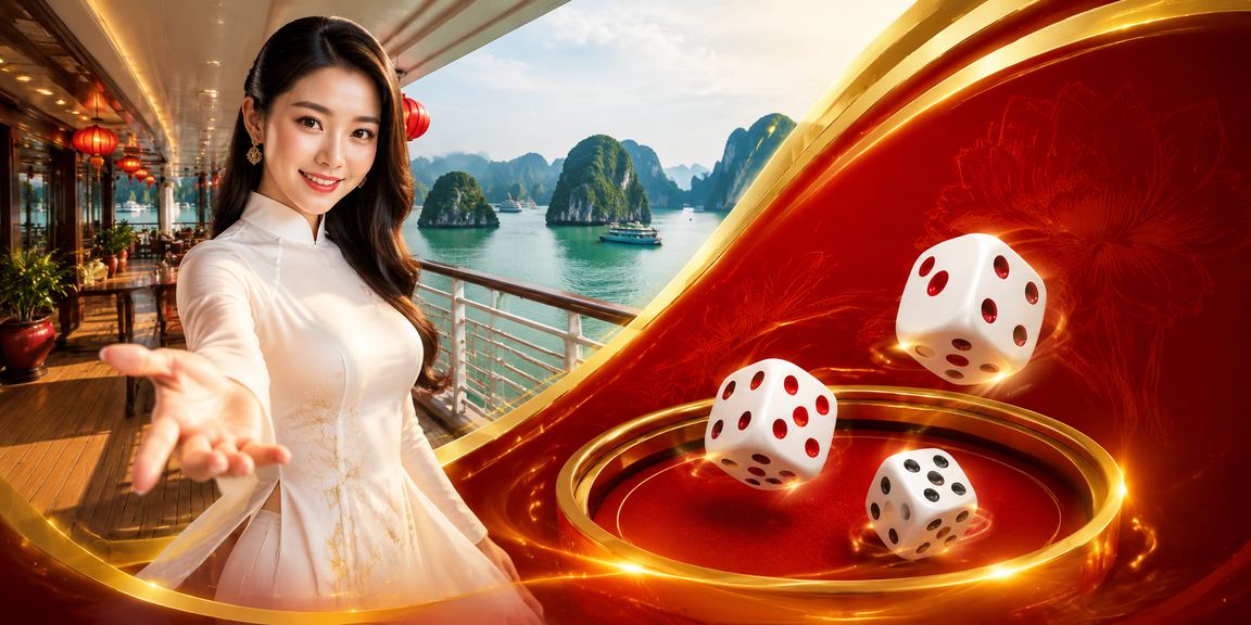 Người chơi Việt Nam tham gia cá cược Tài Xỉu tại Vịnh Hạ Long với trang phục áo dài
