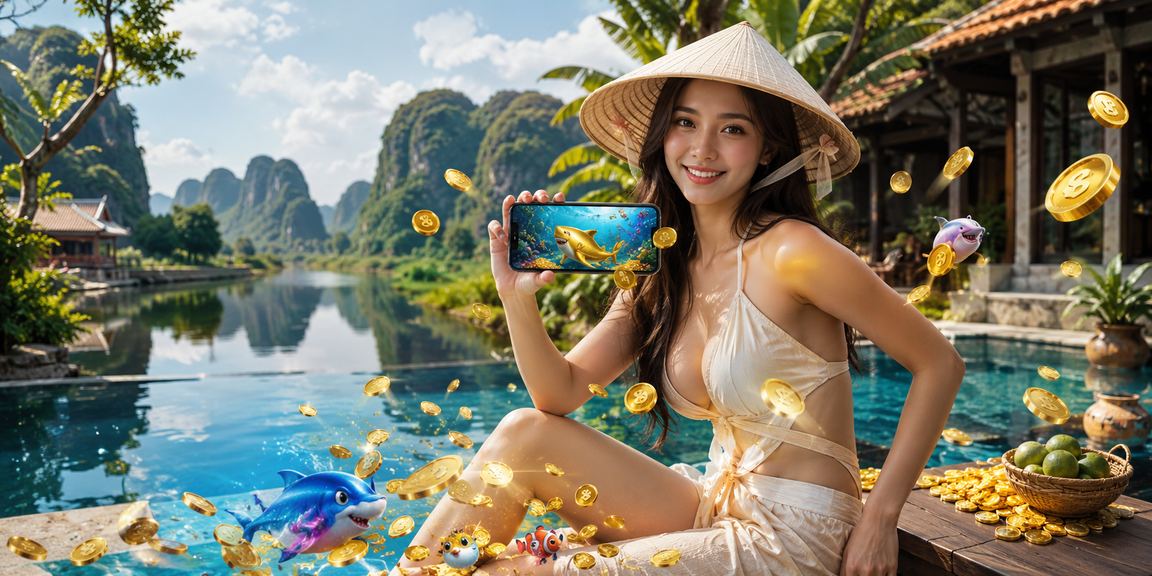 Người dùng tại Ninh Bình trải nghiệm casino app trong khung cảnh nón lá truyền thống